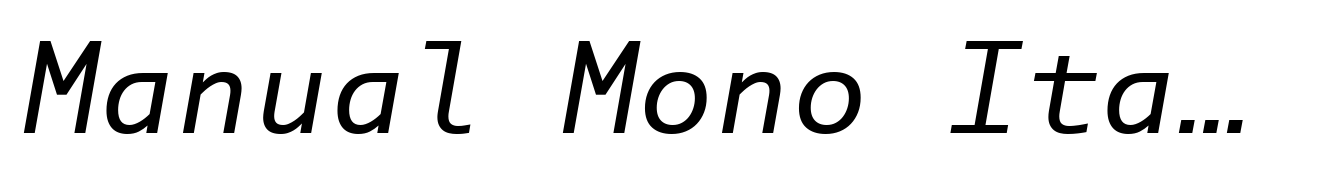 Manual Mono Italic